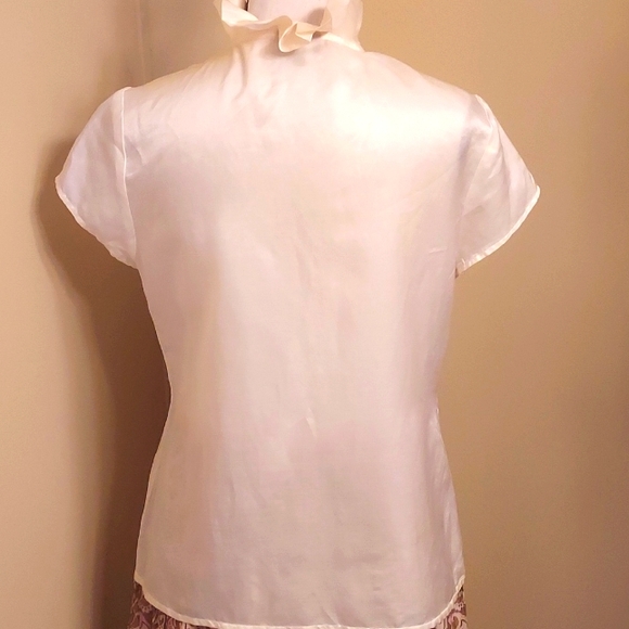 Talbots Cream Ruffle Blouse - Picture 6 of 7